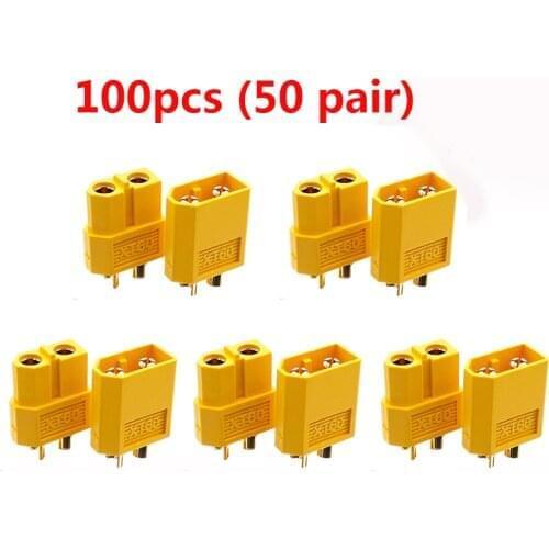 100pcs (50 pair) Wholesale XT60 Male Female Bullet Connectors Plugs For RC Lipo Battery imax b6 Battery Accessories wholesale
