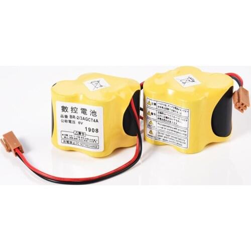 2pcs BR-2/3AGCT4A 6V PLC Battery For FANUC A98L-0031-0025 CNC System with Plug