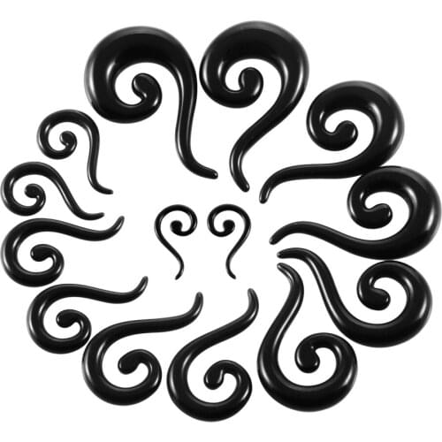 2 PCS Acrylic Ear Gauges Black Tunnels Ear Plugs Ear Expanders Cartilagem Tunnel Jewelry Tragus Piercing Body Piercing Jewelry