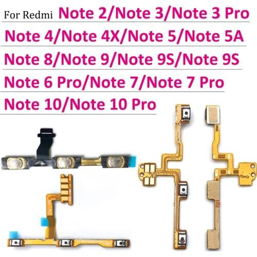 Power Switch On/Off Button Volume control Key Button Flex Cable For Xiaomi Redmi Note 2 3 4 4X 5 5A 6 7 8 9 Pro 9S