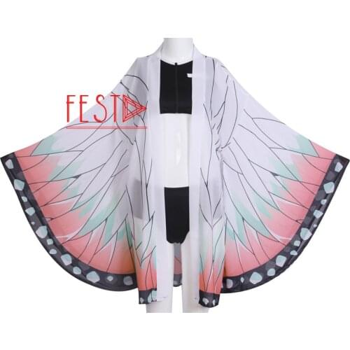 3 PCS Anime Demon Slayer Swimsuit Kochou Shinobu Cosplay Costume Cloak Bikini Beach Swimsuit Set Summer Party Swimwear for Girls