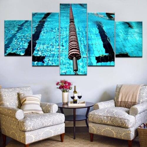 5pcs HD Printing Canvas Painting Sports Competitive Pool Art Group Home Decor Wall Poster Modular Photos