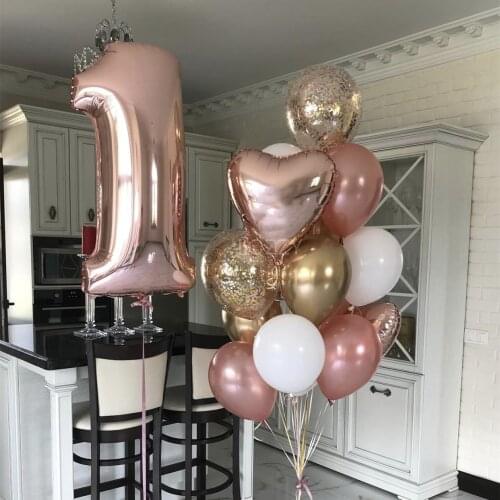 Kids 1st Birthday Decor Balloon Boy Girl Baby Shower Decor Balls Child One Year First Birthday Anniversary Party Decorations