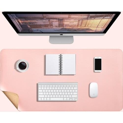 Double-sided Large Gaming Mouse Pad Cork Leather Portable Keyboard Mat Waterproof and Non-slip Computer Mousepad 80x40 cm