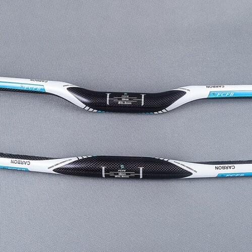 FCFB Blue 3K Carbon Fiber Mountain Bicycle Handlebar Bike Rise Flat Bar MTB Handlebar 31.8mm