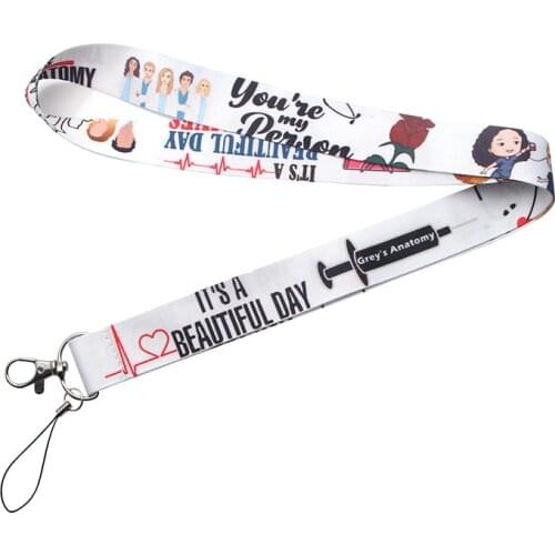 K260 Dongmanli TV Show Grays Anatomy Lanyard Phone Rope Keychain Phone Lanyard for Keys ID Card Cartoon Lanyards For Men Women