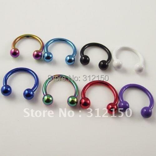 100pcs Free Shipping 16G Ball Circulars Horseshoes Eyebrow Rings Nose Ring body piercing jewelry tragus ring Navel Ring