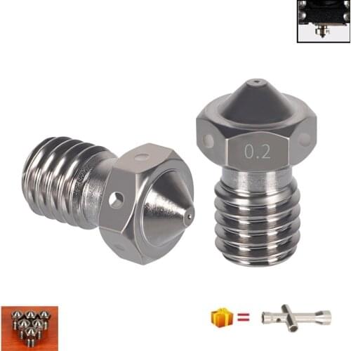 MEGA 2pcs High Quality V6 Hardened Steel Nozzles 1.75mm M6 Thread 3D Printer Parts For PEI Carbon Fiber Filament E3D HOTEND