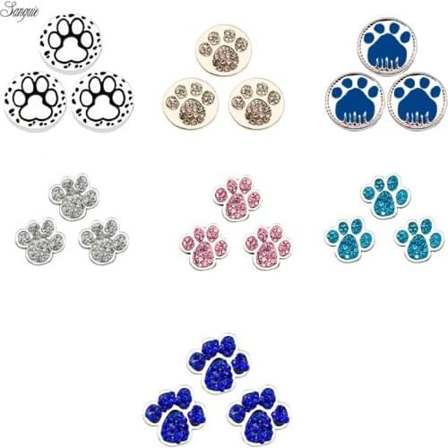 Mix 1pcs/lot animal dogs pa Snap jewelry 18mm rhinestones snap button alloy silver fit brooches snap bracelet necklace