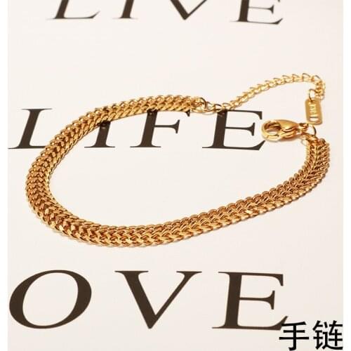 Fashion Jewelry titanium steel Bracelets, Titanium steel rose gold woven bracelet, No allergies, no fading