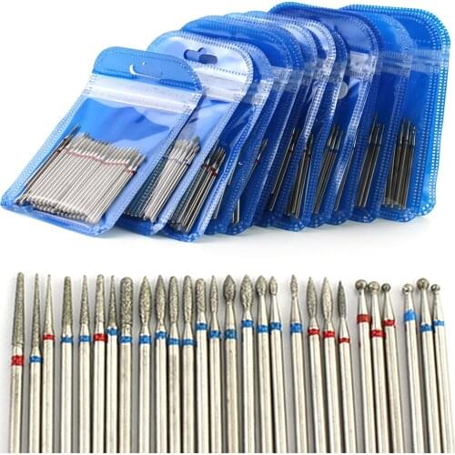 50pc Electric Milling Cutter Set Diamond Nail Drill Bit For Manicure Machine Cuticle Remove Files Burr Nail Art Tools Accessory