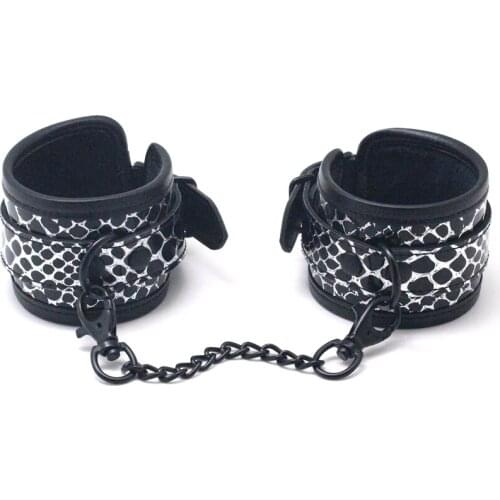 Stone Patterened PU Handcuffs Ankle Cuffs Restraints BDSM Bondage Sex Toys For Woman Restraints Exotic Accessories Sex Toys
