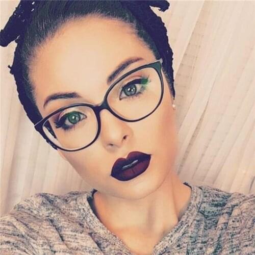 TR90 Spectacle Frame Cat Eye Glasses Frame Clear Lens Women Brand Eyewear Optical Frames Myopia Nerd Black Red Eyeglasses Frame