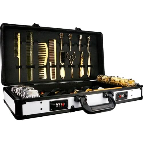 Barber Carrying Suitcase Password Lock Storage Tool Box Portable Stylist Bag Case Suitcase Hair Styling Organizer Haircut Tool