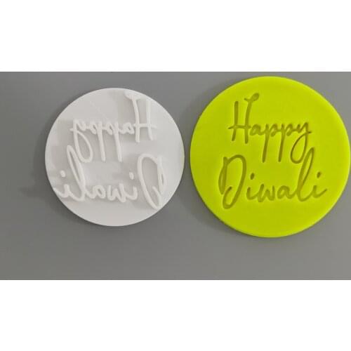 Happy Diwali PLA Plastic Embosser Stamp Cookie Cutter Cake Mold Cake Tools 3D Mold custom