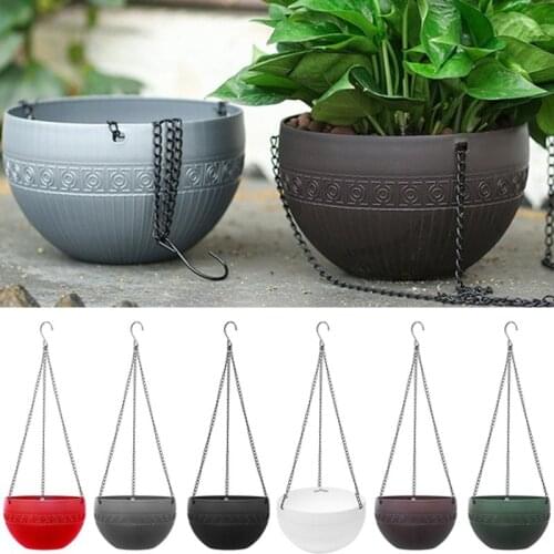 Imitation Rattan Hanging Basket Flower Pot Chain Basin Economic Hydroponic Plants Plant Grow Basin Home Garden Decoration