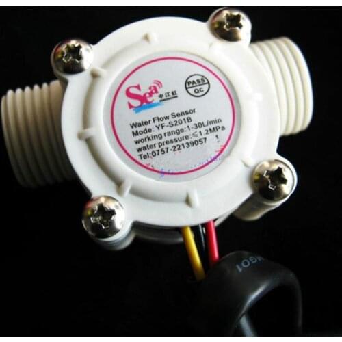 2PCS Antirust Water Flow Meter Sensor Counter Indicator Flowmeter fuel pool float switch Hall for water heaters G1/2 1-30L/min