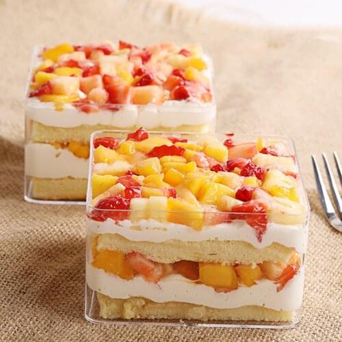 10PCS/Set Transparent Plastic Biscuit Box Ice Cream Fruit Snowflake Crispy Box With Lid Kitchen Tools Ice Cream Tools