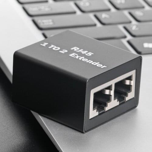 Splitter Ethernet Network Adapter RJ45 Female Double 1 To 2 Ways Connector Ports for Office Caring Computer Supplies