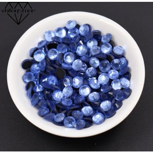 Lt.Sapphire Rhinestone Hotfix Crystals Iron On Strass Flatback Rhinestones For Dresses DIY Garment Accessories SS6-SS30