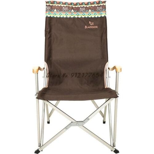 Outdoor bamboo armrest folding chair aluminum alloy camping car fishing chair portable leisure backrest director chair