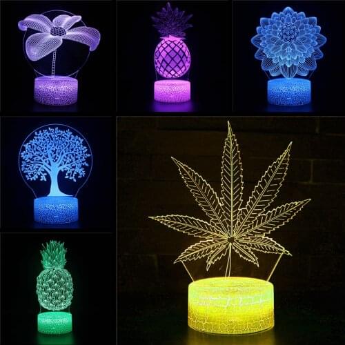 LED night light plant flowers and trees USB table lamp color change touch sensor home decoration lamp childrens bedroom lamp