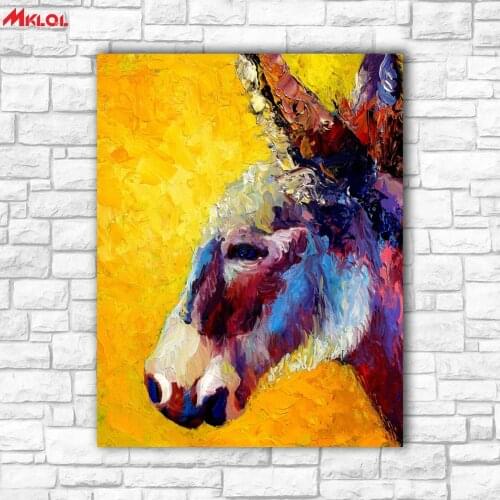 Home goods wall art lovely Donkey canvas printed oil painting on canvas modern art paintings wall art for modern house decor 2