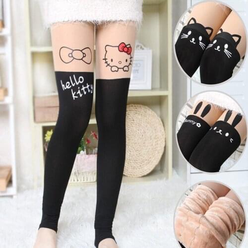 Thoroughly Meat Girls Stockings with Velvet Thickening Big Childrens Tights Thick Warm Children Add Wool Cotton Stockings