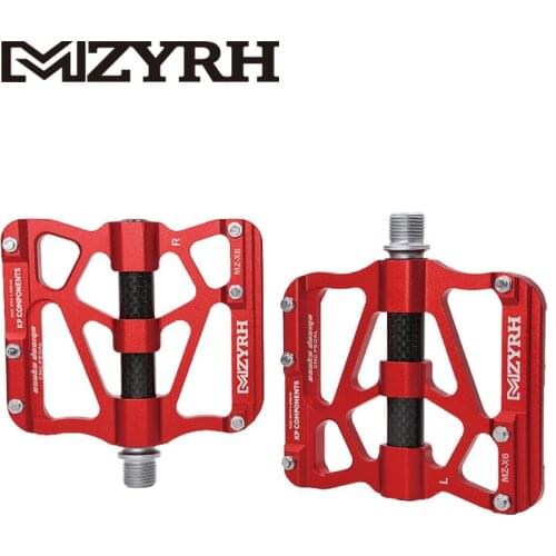 MZYRH Bicycle Anti-slip Ultralight CNC Aluminum Alloy Pedal Carbon Fiber Tube Bearing X6 Rode MTB Mountain Bike Accessories