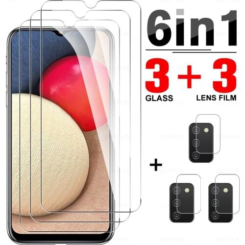 6-in-1 Protective Tempered Glass For Samsung A02s European Screen Protector For Samsung Galaxy A11 A20 A20s A20e A30 Lens Film