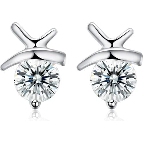 ZEMIOR 925 Sterling Silver Earrings Real Silver Earrings For Women Send Friends Fashion Romantic Zircon Engagement Gift