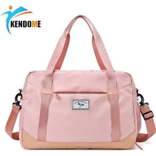 Women Fitness Bag Waterproof Sport Travel Bags Pink Swimming Collection Bag Light Folding Handbag Portable Large Travel Duffle