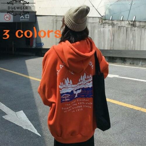 Dueweer Hoodies Womens Pullover Oversized Hooded Streetwear Women Winter Thicker Warm All-match Korean Kpop Daily Loose