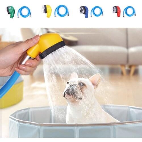 Dog Bathing Cleaning Flushing Nozzle Shower Pvc Hose Pet Massage Brush Shower Spray Shower Brush Cleaning Supplies