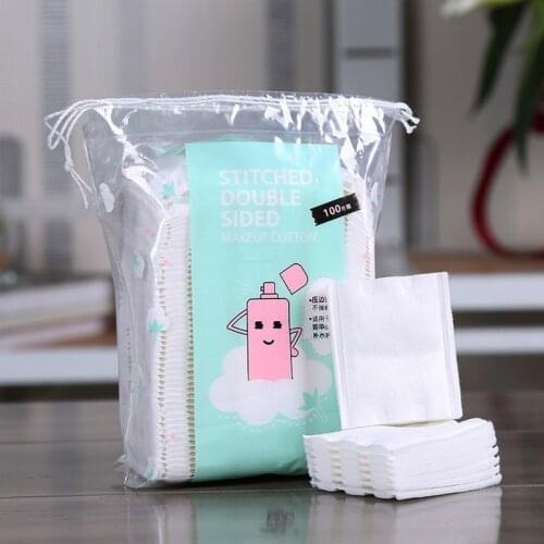100pcs Double Side 3 Layer Makeup Cotton Pads Sealed Cotton Puff Nail Art Travel Package Cosmetic Remove Cotton Pads