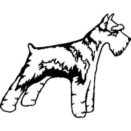 14.9*11.8CM Schnauzer Dog Car Stickers Personality Waterproof Vinyl Decal Car Styling Accessories Black/Silver S1-0619