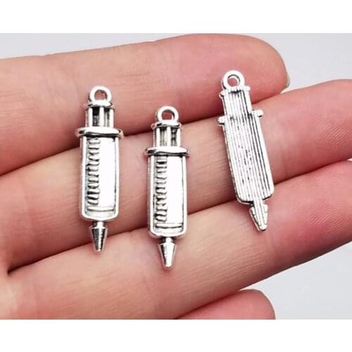 25pcs/lot--19x30mm, Antique silver plated Syringe charms,DIY supplies, Jewelry accessories