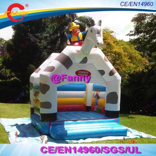 4x4m cowboy saloon bouncer inflatable bounce house/ bouncy castle/ bouncer for Kids,free air shipping to door