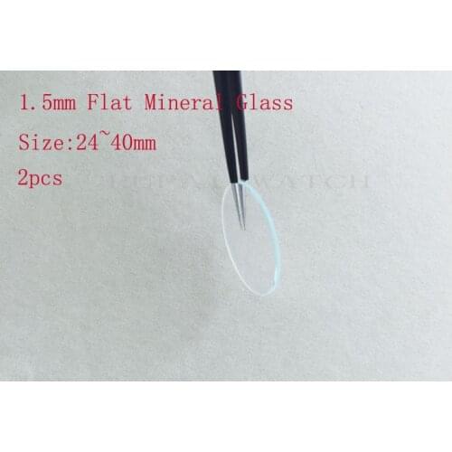 Free Shipping 2pc 1.5mm Thick Flat Watch Mineral Glass Watch Crystal for Watchmakers Selected Size from 24 to 40mm