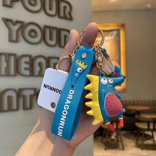 New Crocodile Fox Keychain Fashion Cartoon Anime Keychain Accessories Cute Girls Bags Friends Small Gift Key chain Pendant