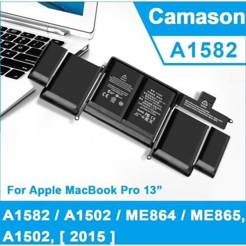 Camason A1582 laptop battery for Apple Macbook Pro 13 inch Notebook Batteries 13'' ME864 ME865 A1502 2015 Free Tools