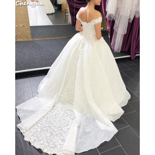 Chengjun Flower Boutique White Formal Ball Gown Wedding Dress
