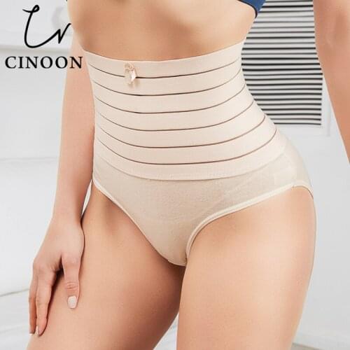 CINOON Elasticity Shaping Panties For Women High Waist Sexy Lingerie Comfortable Female Underwear Cotton Briefs Body Shaper