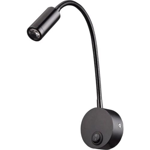 Sanmusion flexible wall lamp bedroom kids reading book lights switch driver 100-240V 360 degree adjustable light sconces