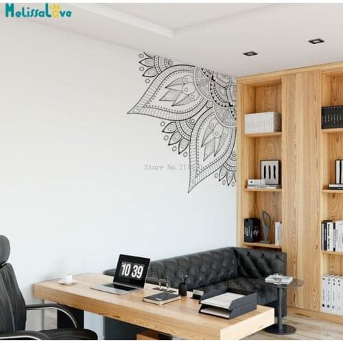 Quarter Exquisite Half Mandala Wall Decals Home Decoration Living Room Murals Beautiful Artwork Hall Sticker Unique Gift YT5417C