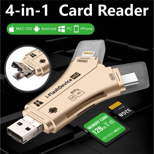 Memory card MicroSD /TF card Reader Card Reading Plug&Play Lightning to Adapter For Iphone 5/6/7 /8 /X /11/12 IOS13 Type C