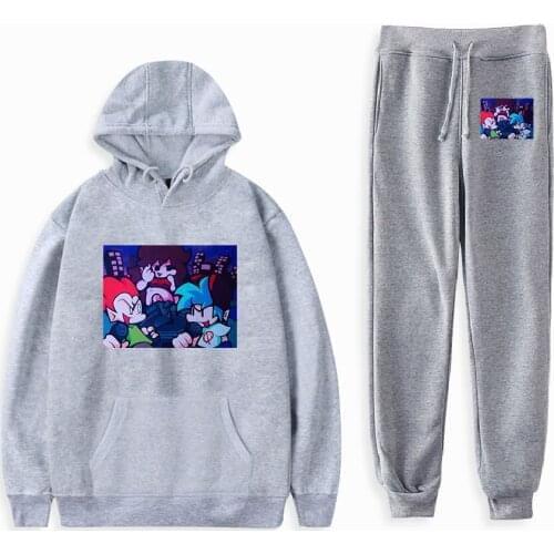 2021 Hot Games Friday Night Funkin Two Piece Set Hoodie + Jogger Pants Harajuku Streetwear Clothes Women Men Unisex Set