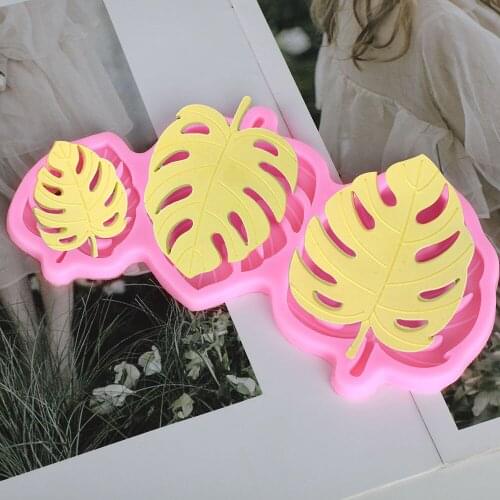 3 Sizes Creative Monstera Leaves Silicone Mold Fondant Cake Decoration Baking Hand Made Decorating Plant Leaf Chocolate Candy