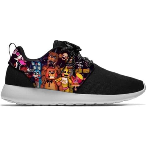 Fnaf Freddy Cartoon At Game Nights Anime Five Cool Sport Running Shoes Casual Breathable Lightweight 3D Print Men Women Sneakers