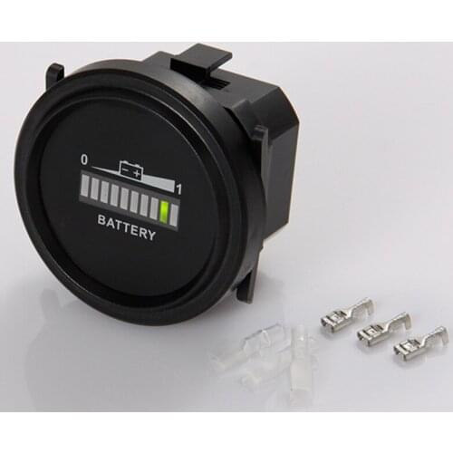 Round ACID LED Level Battery Indicat Storage Battery Indicator Hour Meter Counter for Lawn Care or Floor Care Equipment 12v 24v